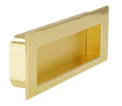 Uchwyt meblowy wpuszczany 2382 - złoty polerowany / rozstaw 96 mm