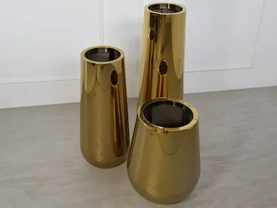 Donica metalowa 88296 40x50 - złoty połysk