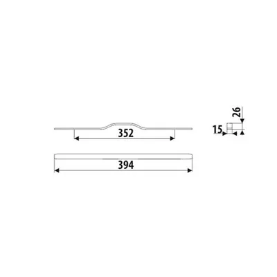 Uchwyt meblowy UA130 - aluminium / rozstaw 352 mm