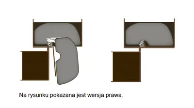 Półka narożna HAFELE TRIGON / 500 / antracyt / prawa