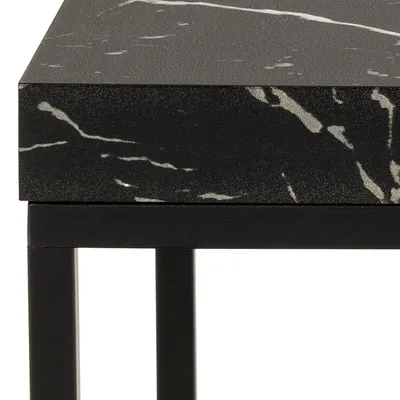 Stolik kawowy BAROSSA 40x40 - czarny marmur/czarny