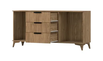 Komoda 2-drzwiowa z szufladami ENTSIAN - dąb artisan