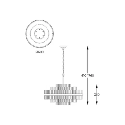 Lampa wisząca CONSTANTINOPLE P0567-12A-2GAC - szczotkowany mosiądz