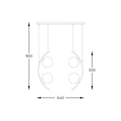 Lampa wisząca HELIX 4 5016 - czarny/biały