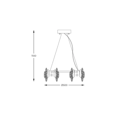 Lampa wisząca TIARA 9864-500 - złoty