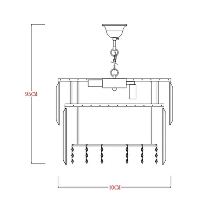 Lampa wisząca CAMILLE 19101/8 - złoty