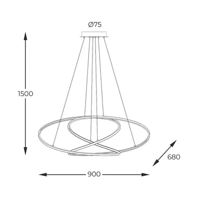 Lampa wisząca CHOLET MD7360-1A-3GT - złoty