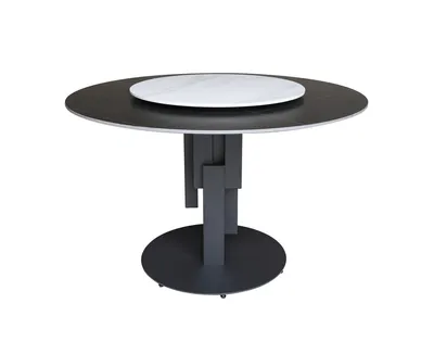 Stół okrągły z nadstawką MODIG 120 cm - czarny
