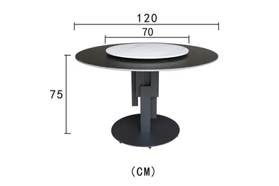 Stół okrągły z nadstawką MODIG 120 cm - czarny