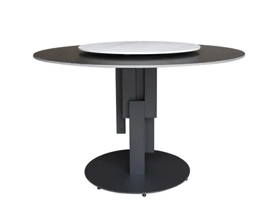 Stół okrągły z nadstawką MODIG 120 cm - czarny