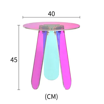 Okrągły stolik akrylowy MODIG 40 cm - wielokolorowy