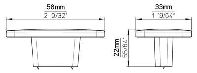 Gałka prostokątna 2411 - żelazo antyczne / wys. 58 mm