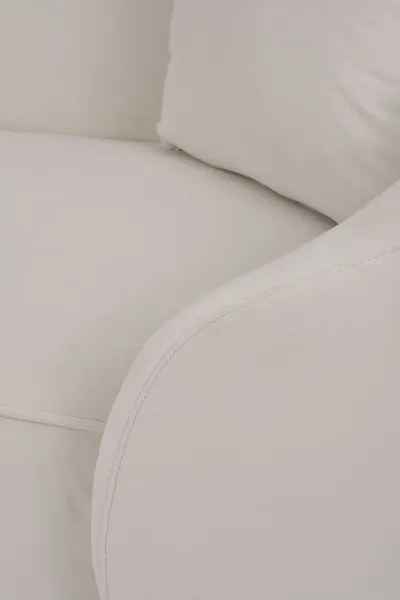 Welurowa sofa 3-osobowa NUA N19 - alabastrowa biel