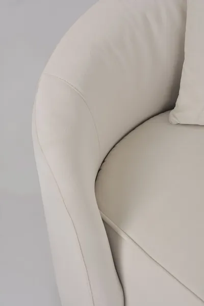 Welurowa sofa 3-osobowa NUA N19 - alabastrowa biel
