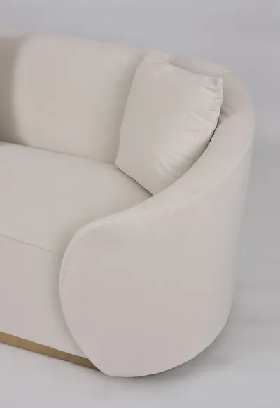 Welurowa sofa 3-osobowa NUA N19 - alabastrowa biel