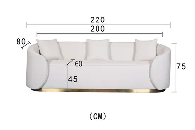 Welurowa sofa 3-osobowa NUA N19 - alabastrowa biel