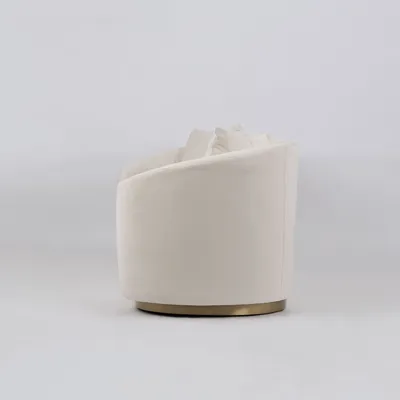 Welurowa sofa 3-osobowa NUA N19 - alabastrowa biel