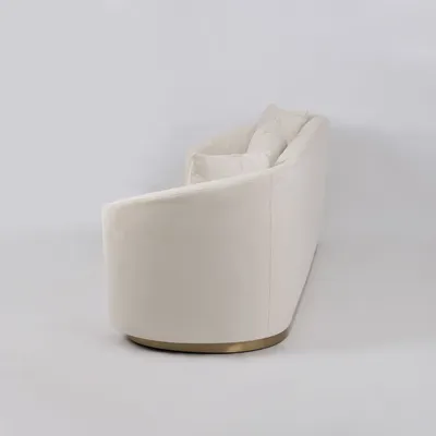 Welurowa sofa 3-osobowa NUA N19 - alabastrowa biel