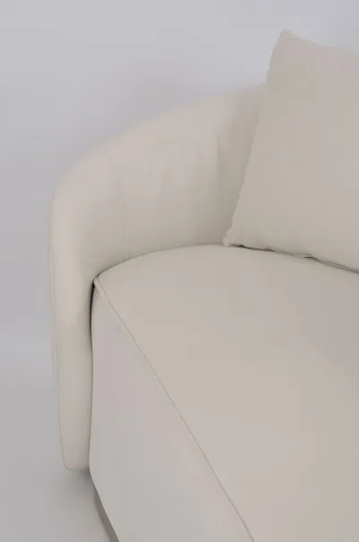 Welurowa sofa 3-osobowa NUA N19 - alabastrowa biel