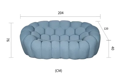 Sofa 2-osobowa NUA - niebieskoszary