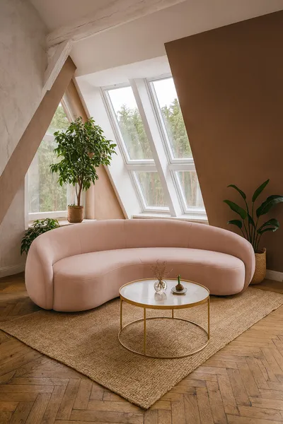 Sofa NUA N77 welur - różowy