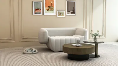 Sofa 2-osobowa NUA N90 welur - złamana biel