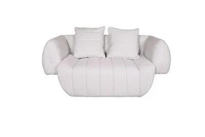 Sofa 2-osobowa NUA N90 welur - złamana biel