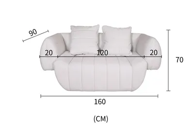 Sofa 2-osobowa NUA N90 welur - złamana biel