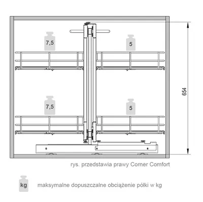MAXIMA PURO Corner Comfort 1200 prawy metal/szkło biały mat/bezbarwny