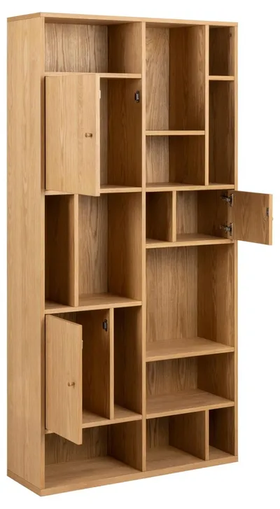 Regał 3-drzwiowy RANGOON 90 cm - dąb