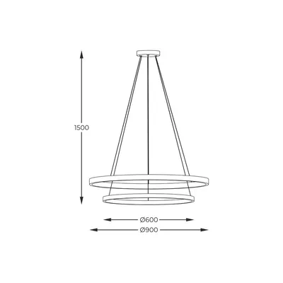Lampa wisząca HORIK PEN89424-60+90BK - czarny