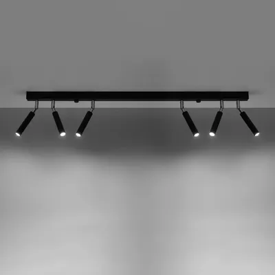 Oświetlenie punktowe metalowe czarne regulowane 100x3 cm