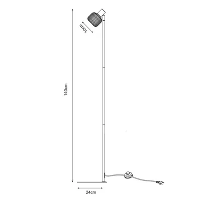Lampa podłogowa STEM R5021009A-1F - czarny