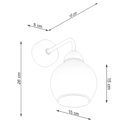 Czarny kinkiet 15cm szerokość 15cm głębokość 26cm wysokość
