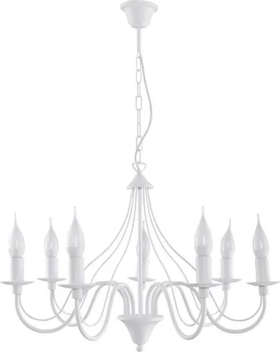 Lampa wisząca 7-punktowa biała 60x80 cm