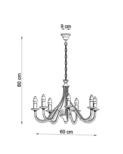 Lampa wisząca 7-punktowa biała 60x80 cm