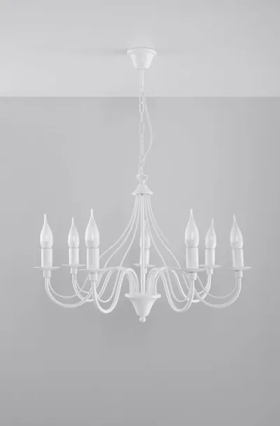 Lampa wisząca 7-punktowa biała 60x80 cm