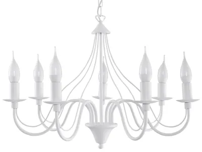 Lampa wisząca 7-punktowa biała 60x80 cm