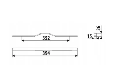 Uchwyt meblowy UA130 - szarobeżowy / rozstaw 352 mm