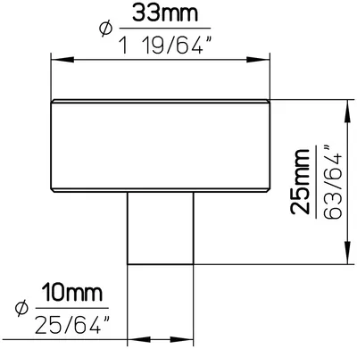 Gałka 2464 - efekt matowej stali szlachetnej / fi 33 mm