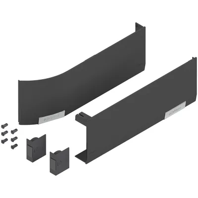 Zestaw zaślepek AVENTOS HF/HS/HL TOP (włącznie z włącznik do nawiercania, kompl.), gładki, prawy+lewy, do SERVO-DRIVE+ciemnoszary/inox*P/U: 1