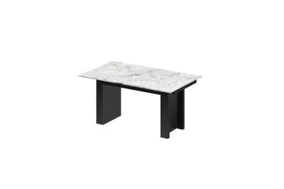Stół rozkładany MAGRO 170/410x100 - venatino white połysk/czarny połysk