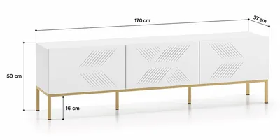 Szafka RTV CLEARING 04 - biały mat/złoty