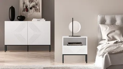 Szafka nocna CLEARING 05 - biały mat/czarny