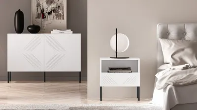 Szafka nocna CLEARING 05 - biały mat/czarny