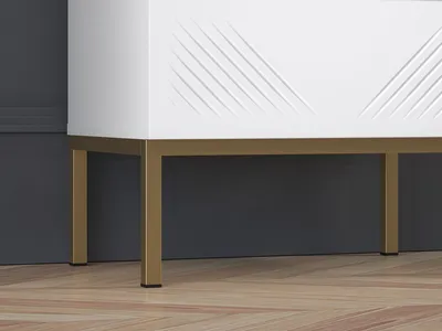 Szafka nocna CLEARING 05 - biały mat/złoty