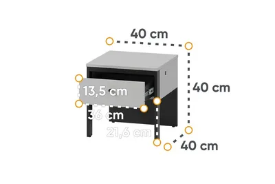 Szafka nocna z szufladą GRIS GS-05 - szary/czarny