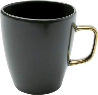 Kubek z uchwytem VIBRATIONS 380 ml - ciemnozielony/złoty