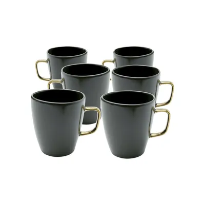 Kubek z uchwytem VIBRATIONS 380 ml - ciemnozielony/złoty