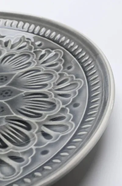 Talerz deserowy SICILIA MANDALA - szary